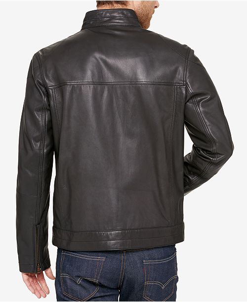 Cole Haan Men's Leather Trucker Jacket - Coats & Jackets - Men - Macy's