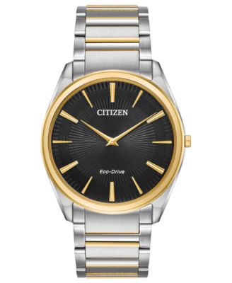 Citizen - Men's Eco-Drive Stiletto Two-Tone Stainless Steel Bracelet Watch 38mm