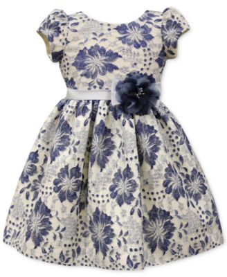 blue floral toddler dress