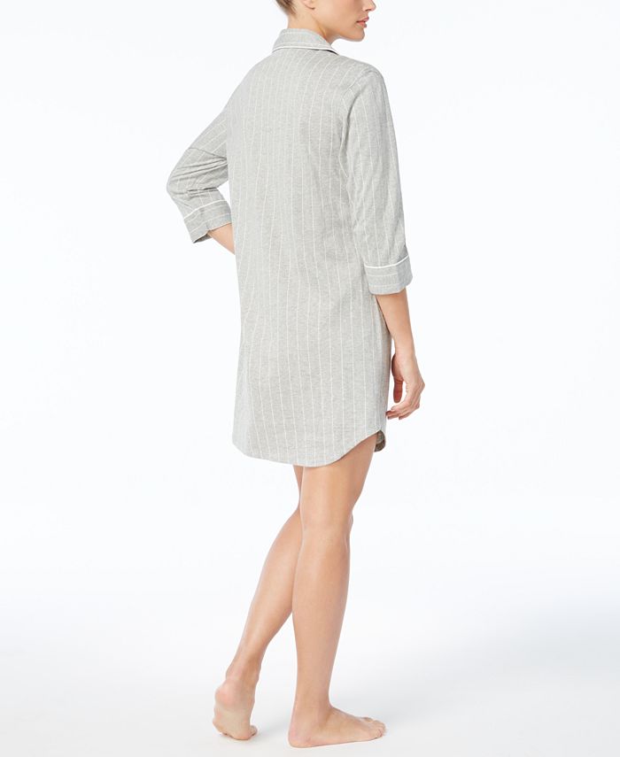Lauren Ralph Lauren Printed Cotton Knit Sleepshirt - Macy's