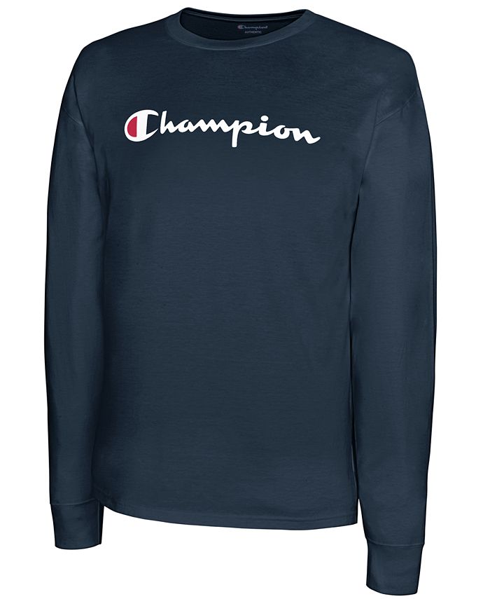 Champion Men's Jersey Long Sleeve Logo T-shirt - Macy's