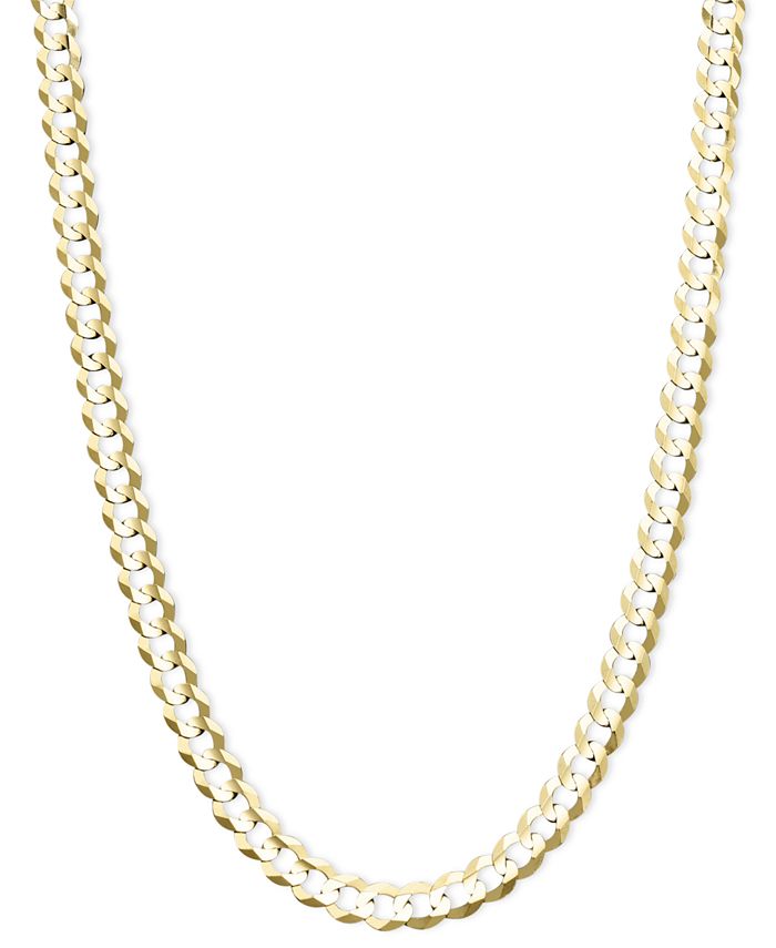 22 Curb Chain Necklace (4-5/8mm) in Solid 14k Gold