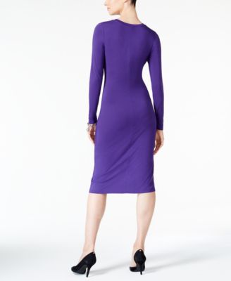 Michael Kors Ruched Long-Sleeve Dress