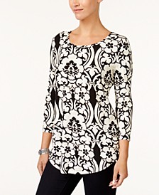 3&sol;4-Sleeve Printed Top&comma; Created for Macy&apos;s