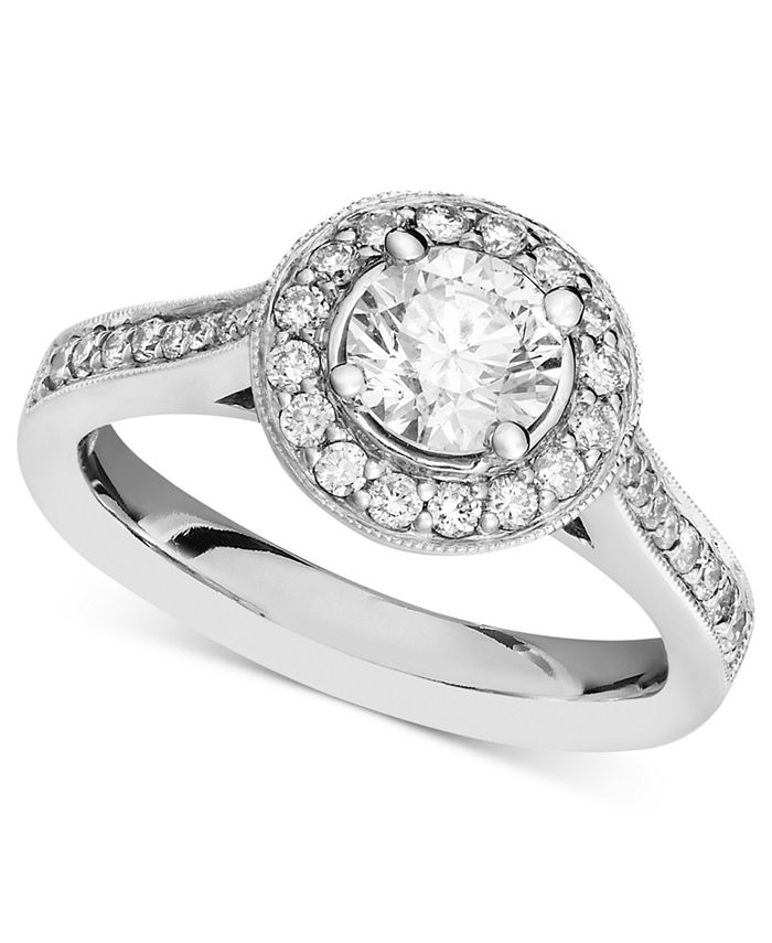 Macy's Diamond Engagement Ring in 14k White Gold (1-1/4 ct. t.w.) - Macy's