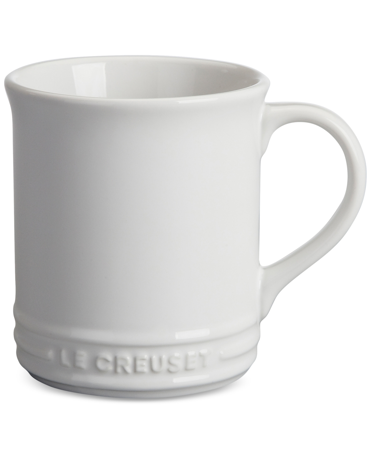 Le Creuset 14 Ounce Enameled Signature Stoneware Coffee Mug In White-