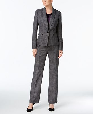 Le Suit Melange Shawl-Collar Pantsuit & Shell - Wear to Work - Women ...
