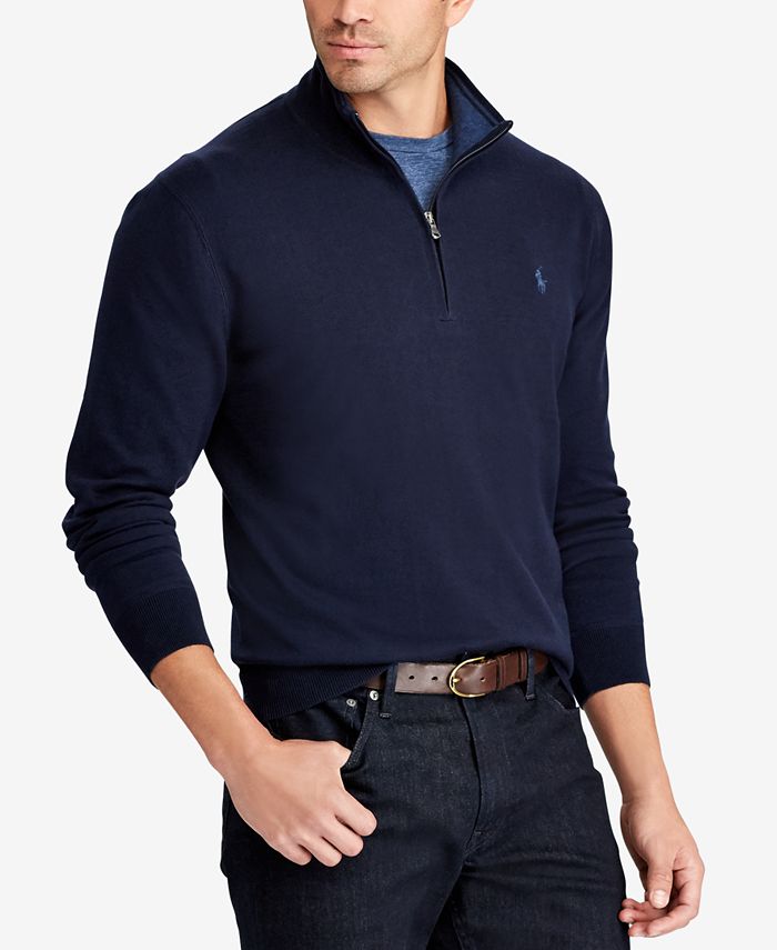 Polo Ralph Lauren Men's Big & Tall Half-Zip Sweater - Macy's