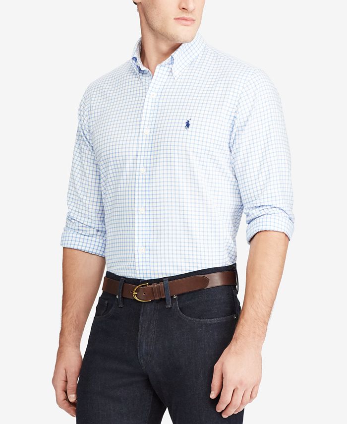 Polo Ralph Lauren Men's Standard-Fit Lightweight Twill Check Shirt - Macy's