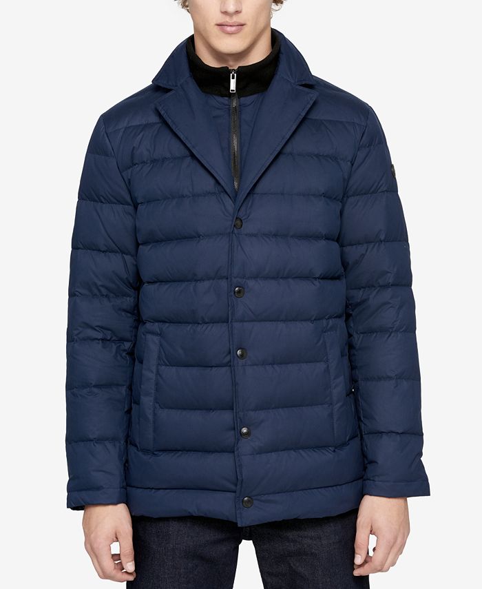 Calvin Klein Men's Notched-Lapel Puffer Jacket - Macy's