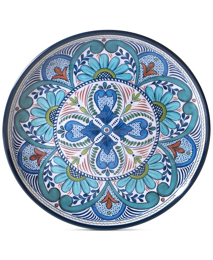 Certified International Talavera Melamine Gift Oval Tray 15in x 6in Dip Bow main image 1