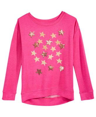 Epic Threads - Sequin & Glitter Stars Sweatshirt, Big Girls (7-16)