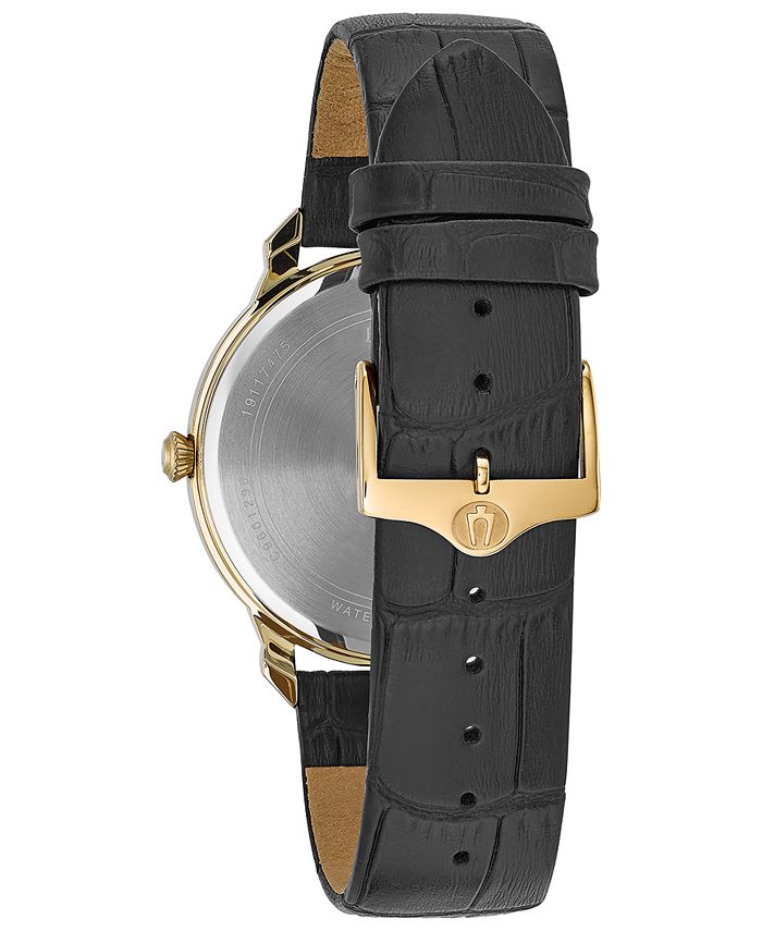 Bulova Men's Black Leather Strap Watch 41mm 97A123 Macy's