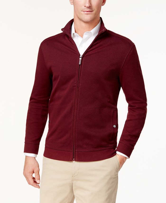 Tasso Elba Men's Jacquard Full Zip Sweater, Created for Macy's ...