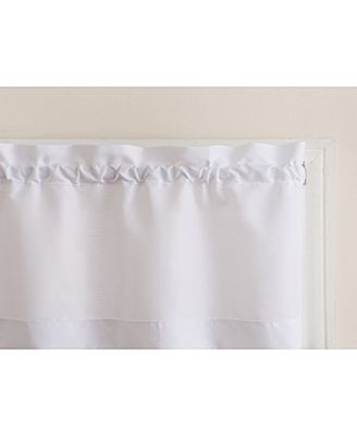 Martine Microfiber Semi-Sheer Rod Pocket Kitchen Curtain Valance and Tiers Set
