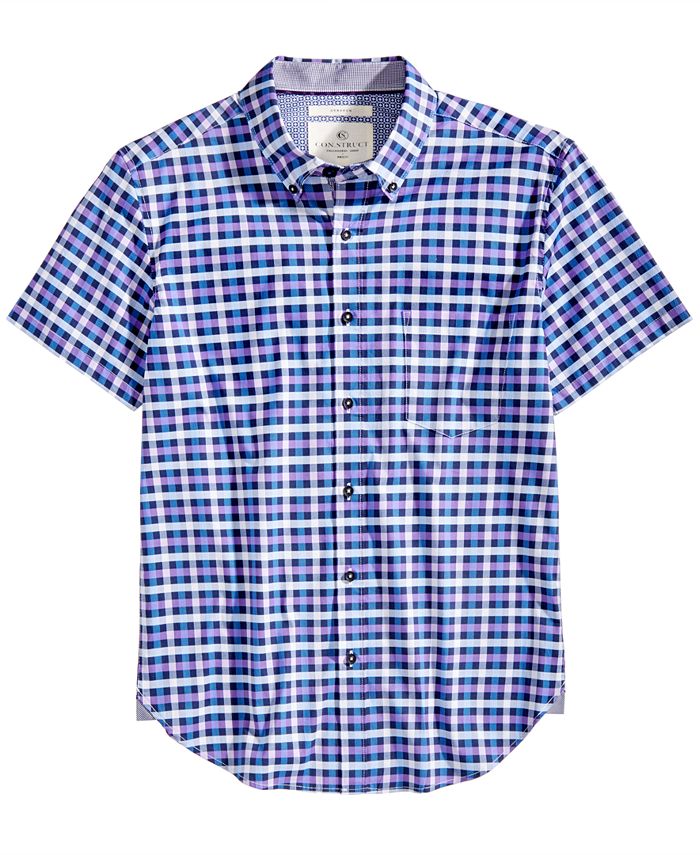 ConStruct Con.Struct Men's Slim-Fit Multi-Color Check Shirt, Created ...