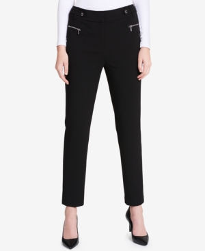 image of Calvin Klein Zip-Pocket Straight-Leg Pants