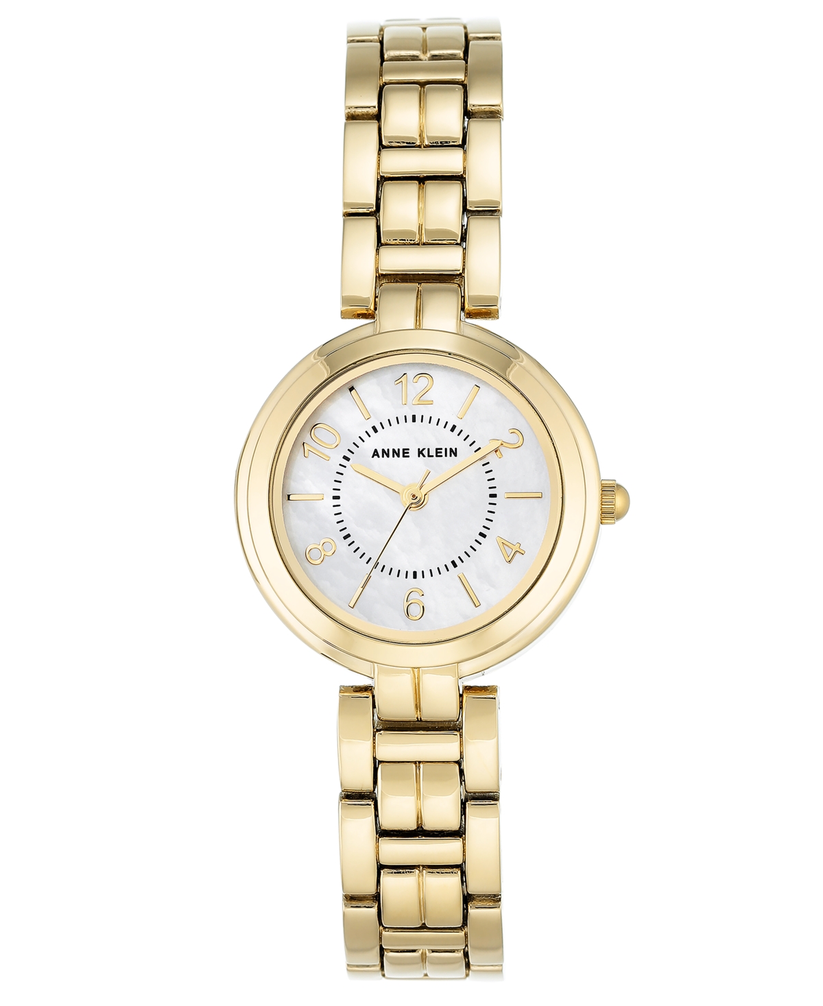Anne Klein Women's Gold-tone Link Bracelet Watch 28mm In White