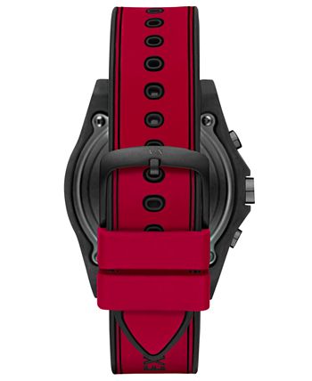 Armani Exchange A X Men s Connected Red Silicone Strap Hybrid