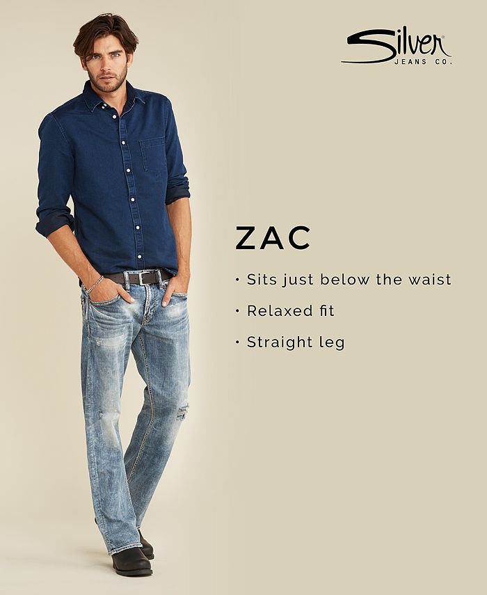 Silver Jeans Co. Men's Zac Relaxed Fit Straight Stretch Jeans Macy's