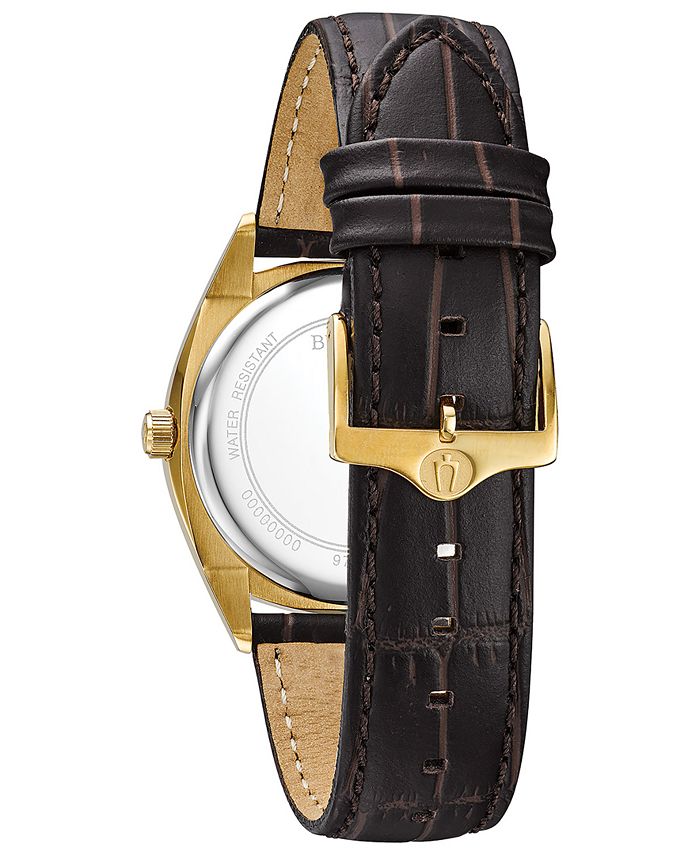 Bulova Men's Brown Leather Strap Watch 39mm Macy's