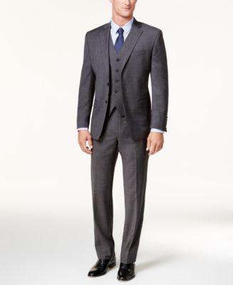 Lauren Ralph Lauren Men's Big & Tall Classic-Fit Dark Gray Glen Plaid ...