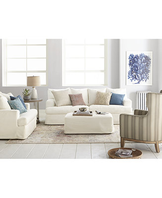 Furniture Brenalee Performance Fabric Slipcover Sofa Collection & Reviews - Furniture - Macy&#39;s