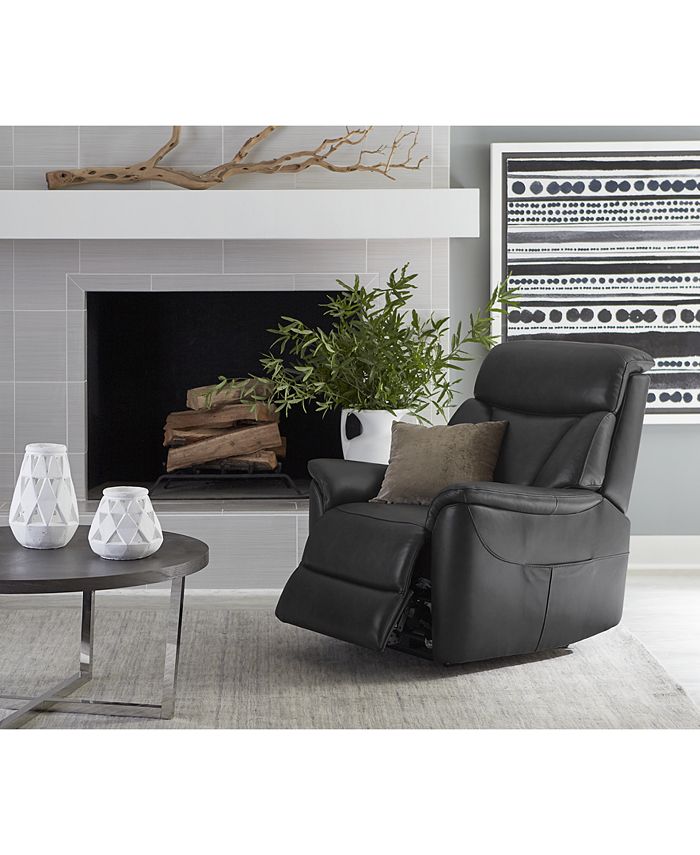 Furniture Brycin Leather Power Recliner with USB Power Outlet Macy's