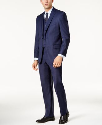 michael kors blue plaid suit