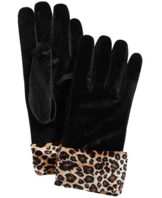 Cejon - Printed-Cuff Velvet Gloves