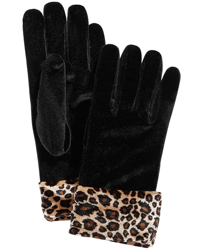 Cejon Printed-Cuff Velvet Gloves - Macy's