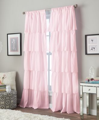Ruffled Rod Pocket Single Curtain Panel, 42" x 95"