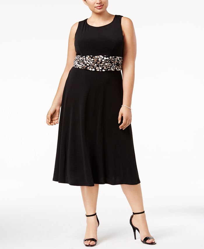 Jessica Howard Plus Size Embellished A-Line Dress & Jacket - Macy's