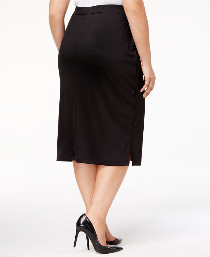Kasper Plus Size Pull-On Midi Skirt - Macy's