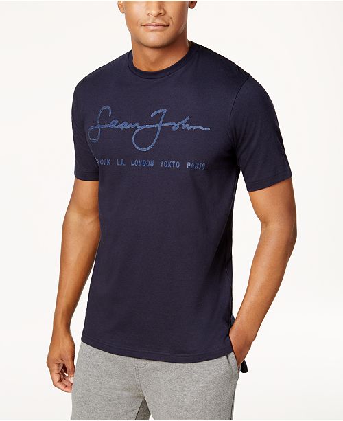 Sean John Men S Script Logo T Shirt Created For Macy S Reviews T Shirts Men Macy S
