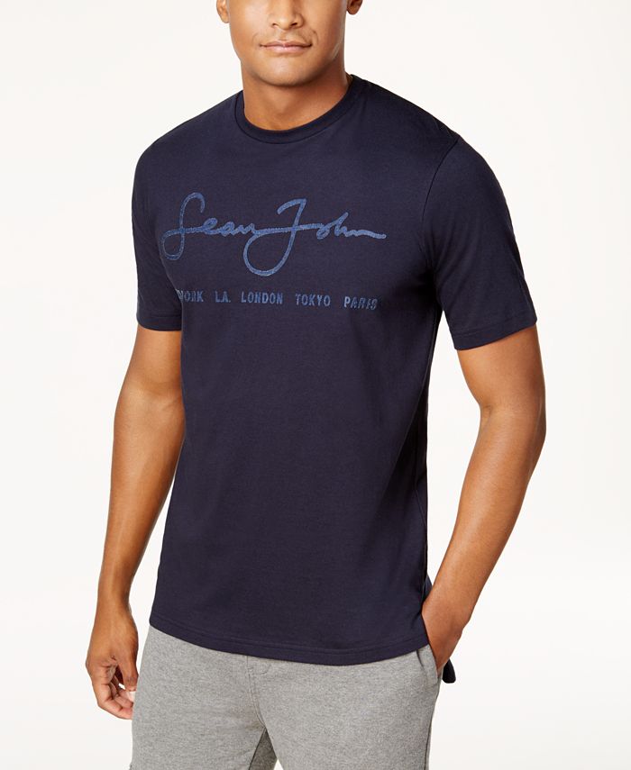 Sean John Men's Script Logo T-Shirt, Created for Macy's & Reviews - T ...