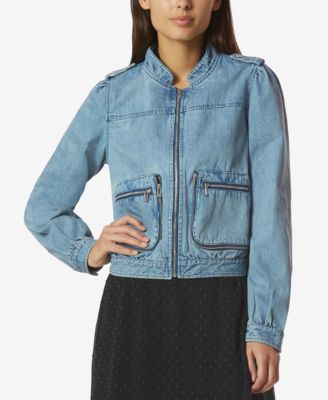 Avec Les Filles - Cotton '80s Denim Bomber Jacket