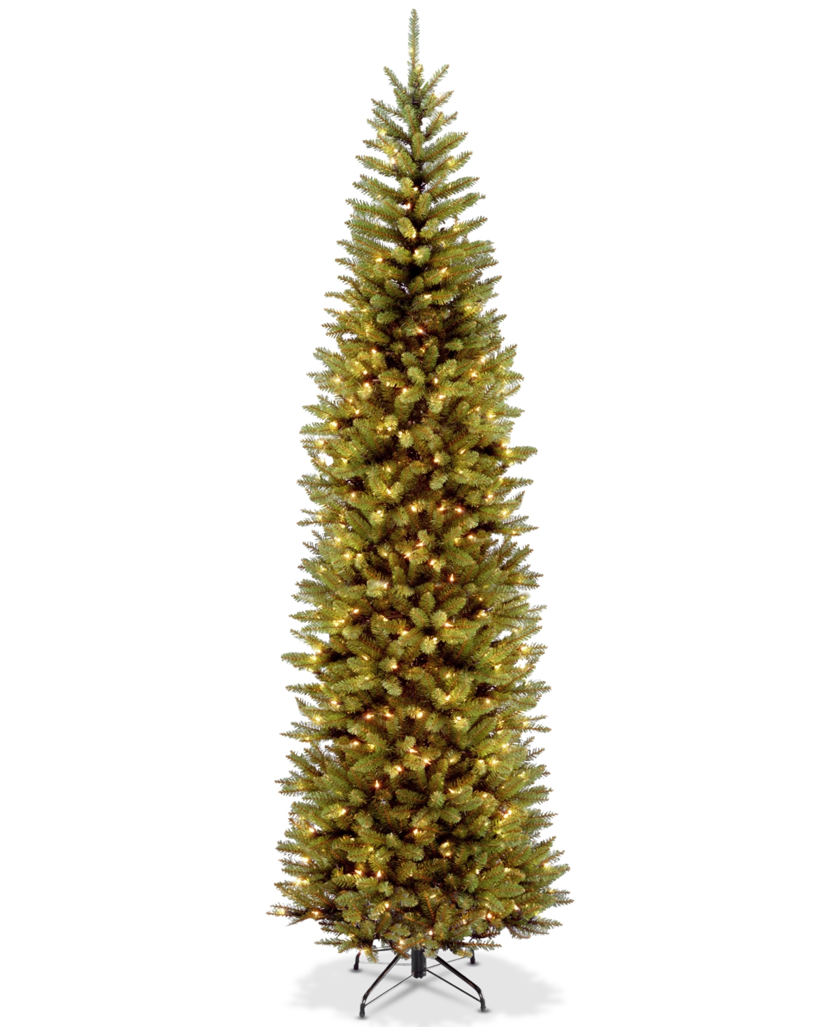 10' Kingswood Fir Pencil Tree With 600 Clear Lights - Green
