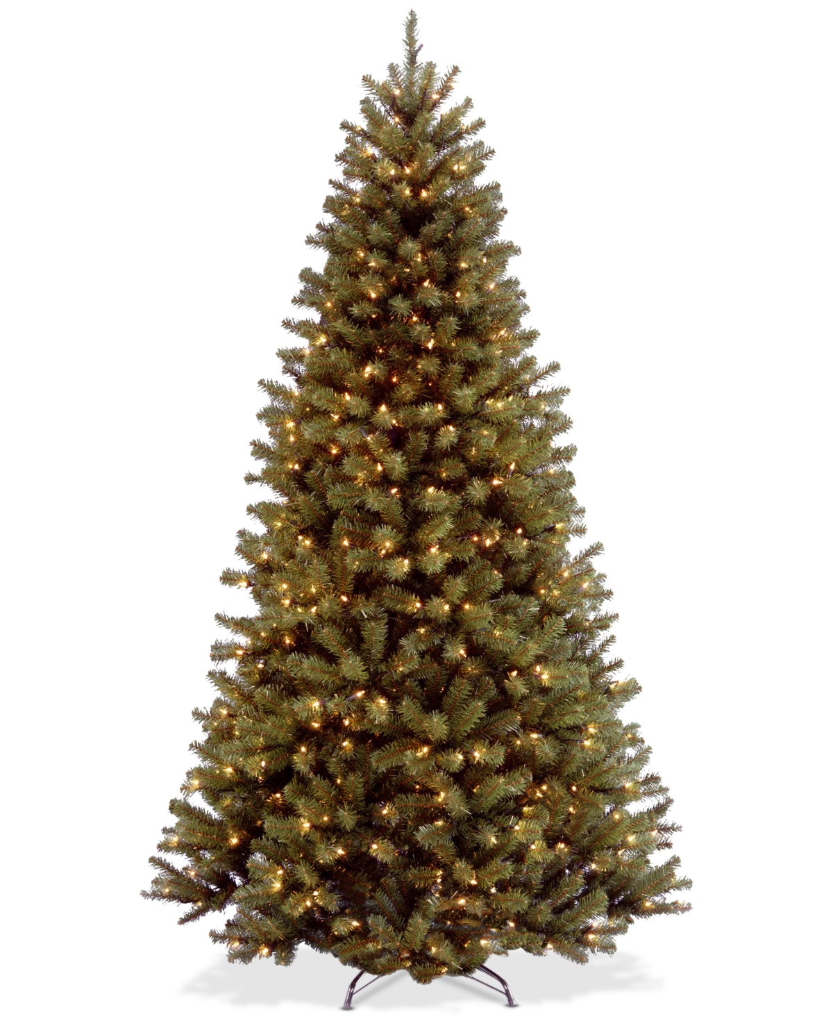 9' North Valley Spruce Hinged Tree With 700 Clear Lights - Green