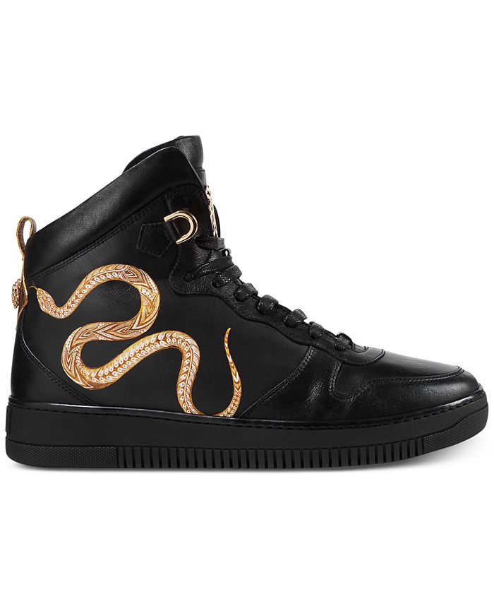Roberto Cavalli Men's Leather Gold Hightop Sneakers - Macy's
