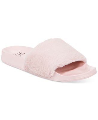 INC International Concepts - Faux-Fur Slide Slippers