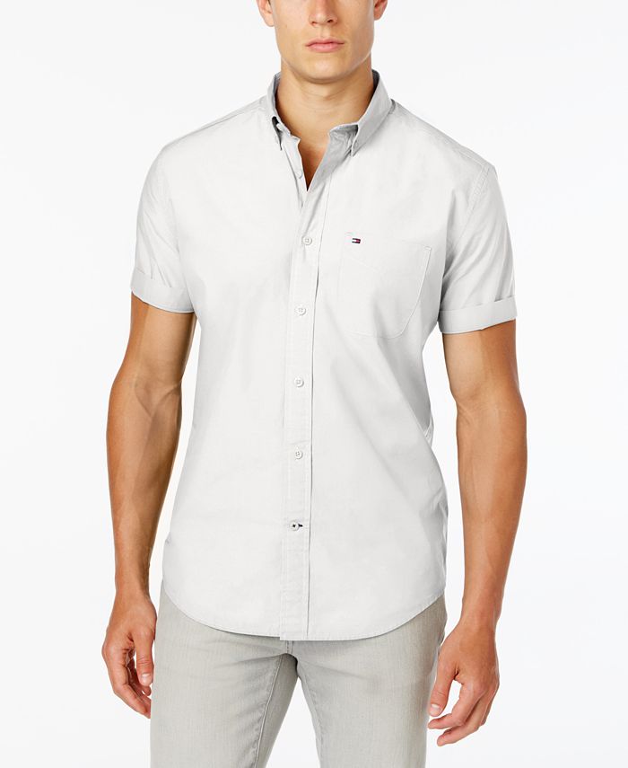 Tommy Hilfiger Men's Maxwell Short-Sleeve Button-Down Classic Fit Shirt, Created for - Macy's