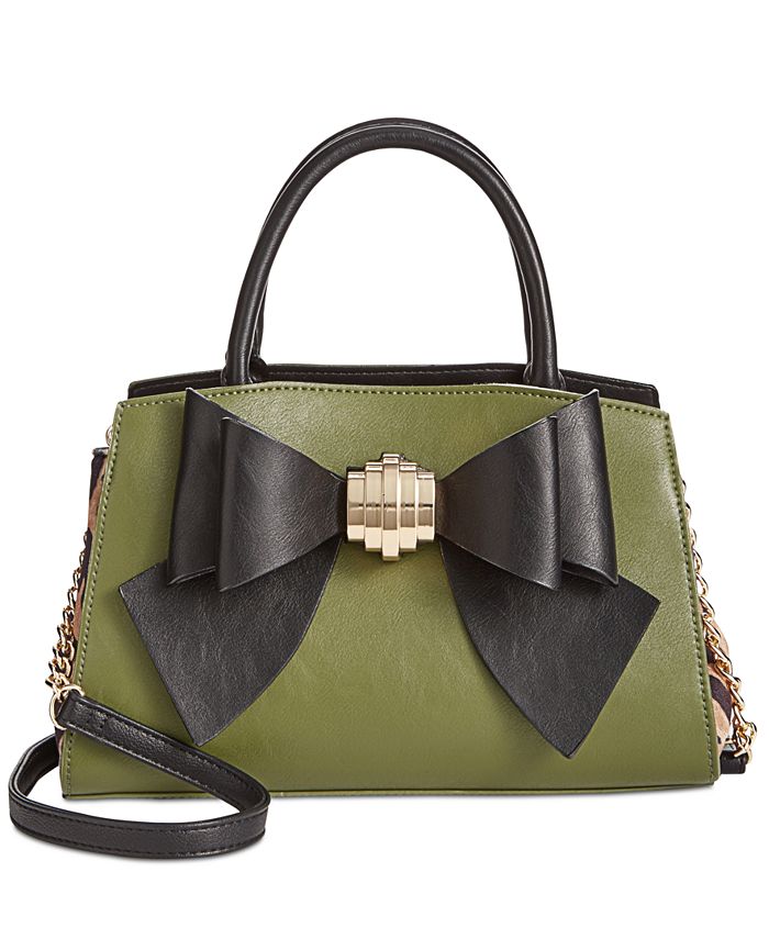 Betsey Johnson Removable Bow Medium Satchel - Macy's