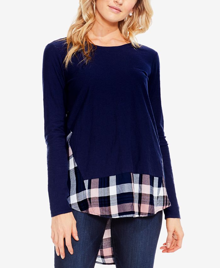 Vince camuto mixed media top store