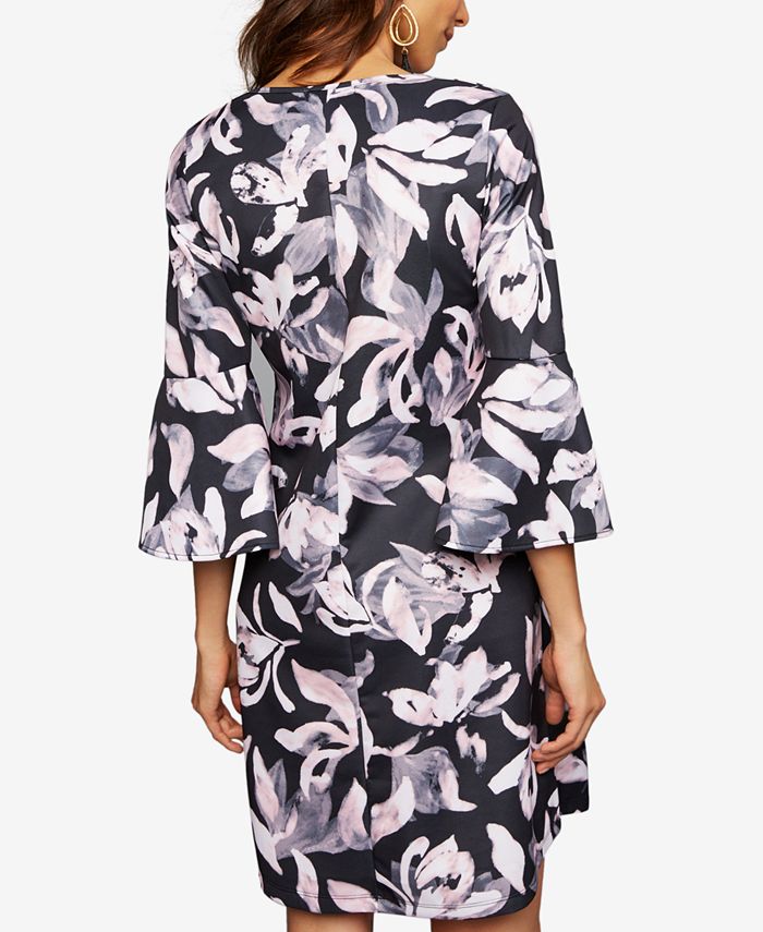 A Pea in the Pod Maternity Printed Bell-Sleeve Dress - Macy's