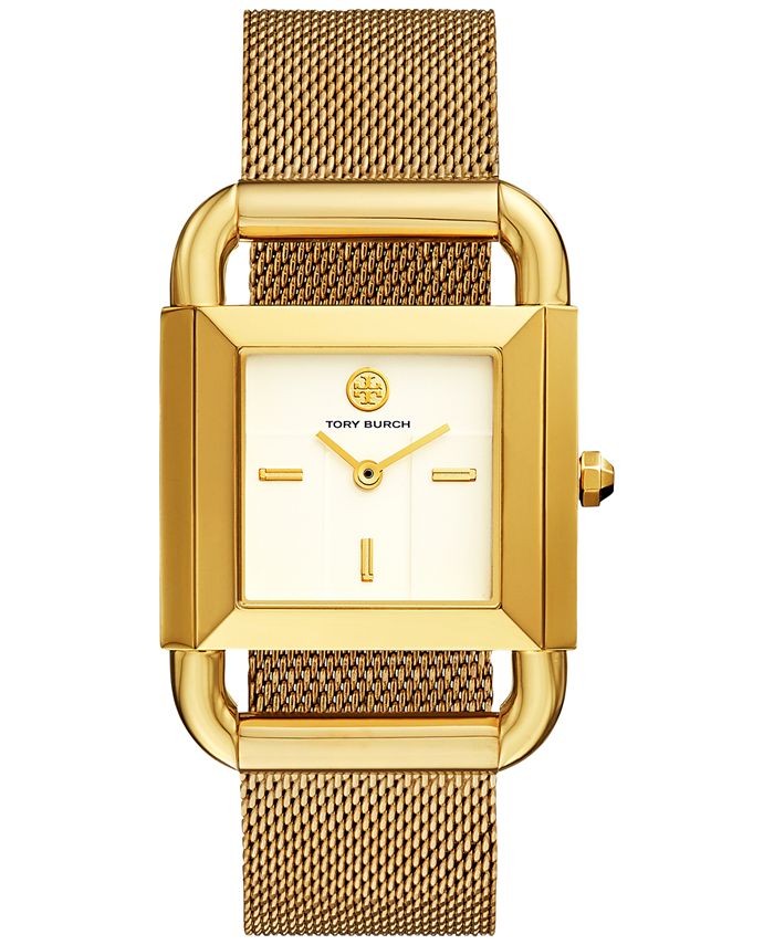 Tory Burch Women's Phipps Gold-Tone Stainless Steel Mesh Bracelet Watch  29x41mm & Reviews - All Watches - Jewelry & Watches - Macy's