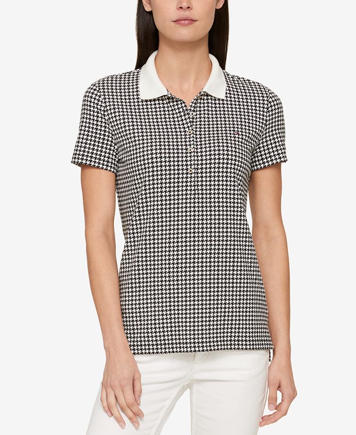 Tommy Hilfiger Printed Polo Top, Created for Macy's & Reviews - Tops ...