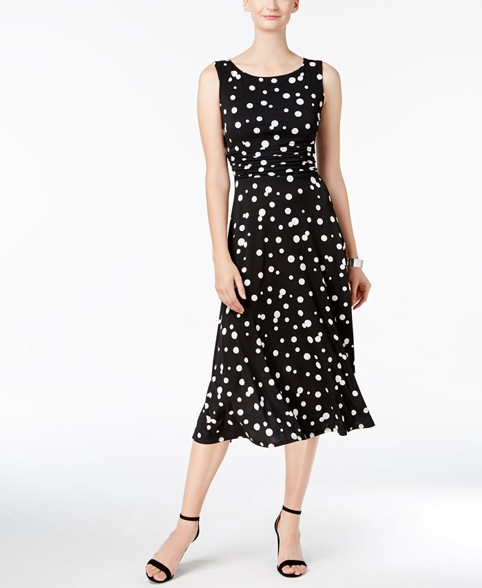 Jessica Howard - Polka-Dot Tea-Length Dress