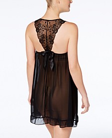 Sheer Scoop Neck Chemise Lingerie Nightgown