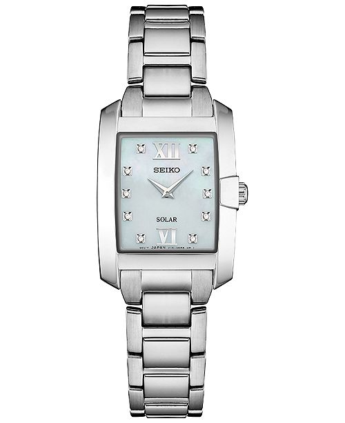 Seiko Women's Solar Dress Sport DiamondAccent Stainless Steel Bracelet Watch 24mm & Reviews